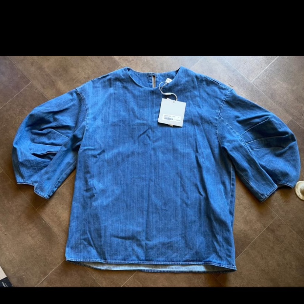 Tibi Blue Denim Top